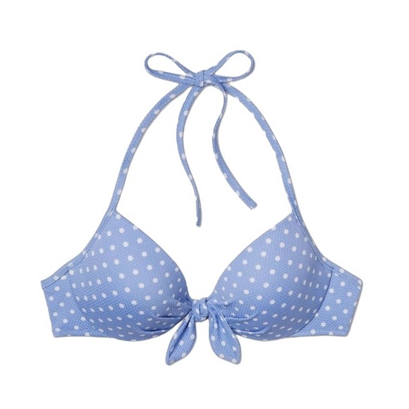 Shade & Shore Lighttly Lined Bikini Top - Blue Dot - Picture 2 of 9